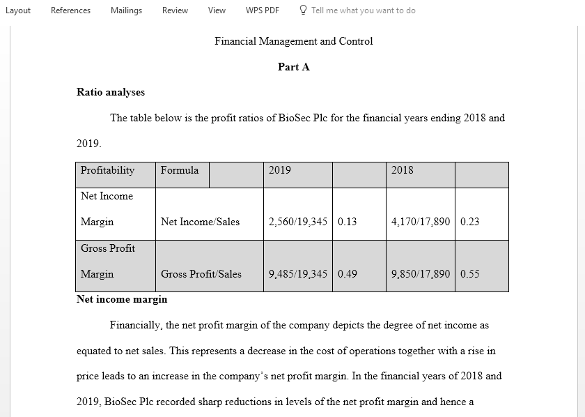 Discuss financial management and control