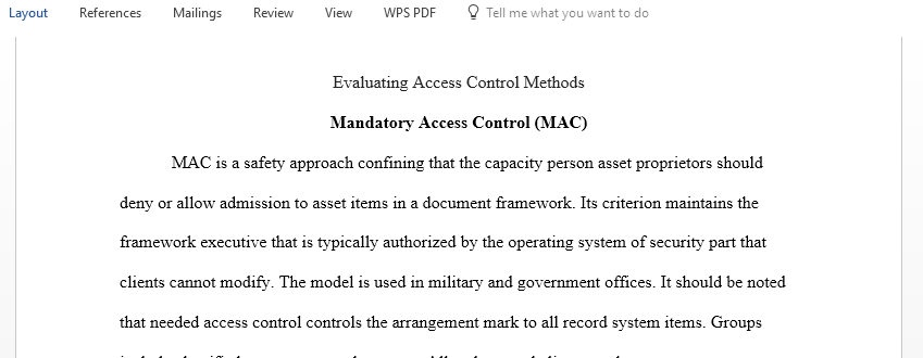 Evaluating Access Control Methods