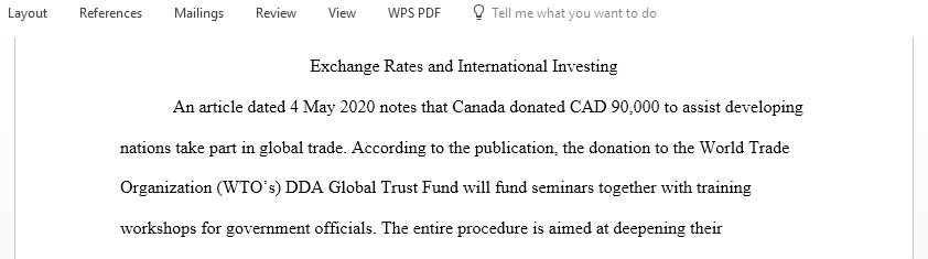 Discuss Exchange Rates and International Investing