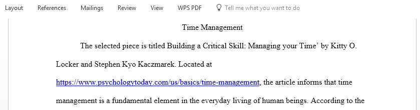 Discussion time management and consider the strengths and weaknesses you bring in managing a project