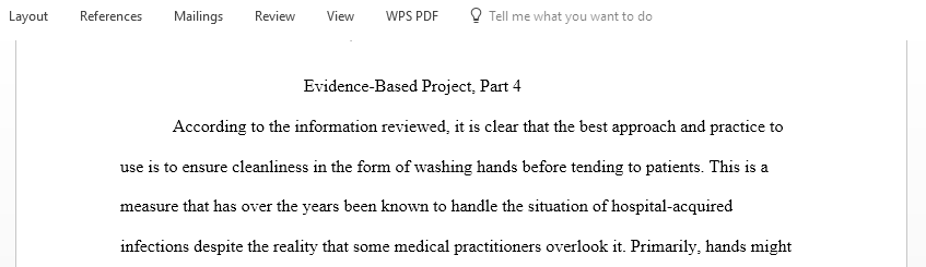 Use an appraisal tool to conduct a critical appraisal for Evidence-Based Project