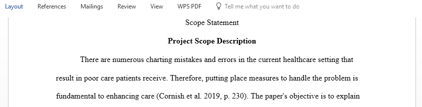 Create a Scope Statement for what results in charting errors and how to reduce them