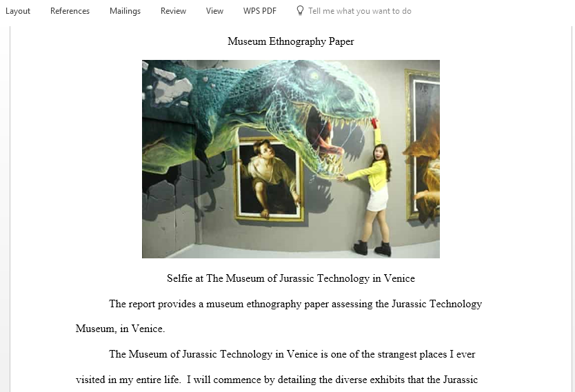 Write a Museum Ethnography paper