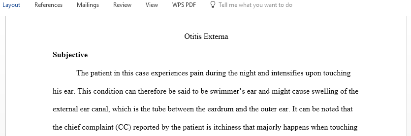 Diagnose otitis externa who is on his high school swim team with sudden onset of right ear pain that for 3 days worsens at night