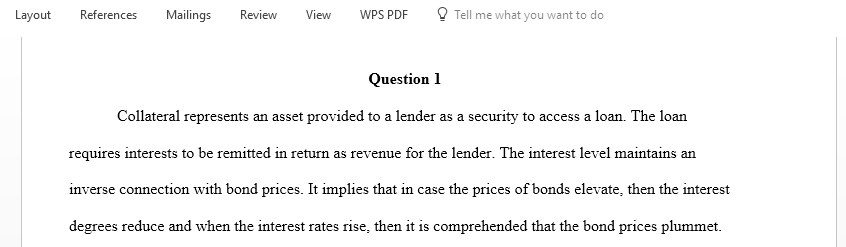 How does collateral affect the interest rate on a bond