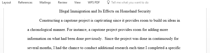 What has impressed you in the construction of a capstone project on Illegal Immigration and Its Effects on Homeland Security