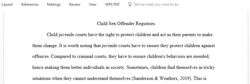 Discuss Child Sex Offender Registries
