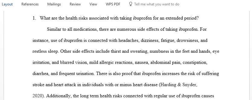 What are the health risks associated with taking ibuprofen for an extended period