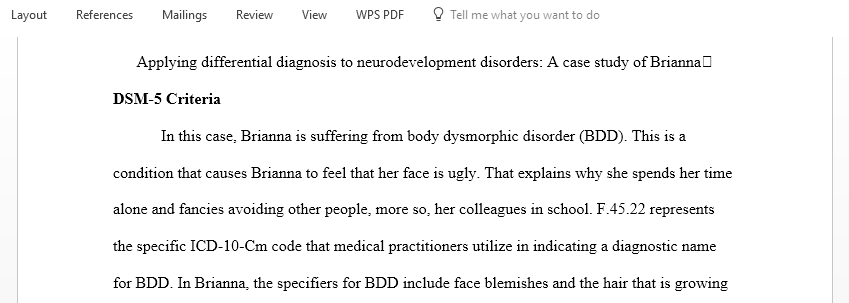 Discussion on Applying Differential Diagnosis to Neurodevelopmental Disorders