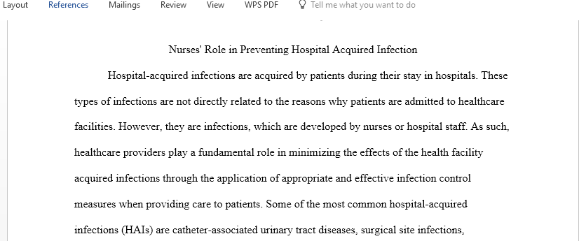 Nurses Role in Preventing Hospital Acquired Infection