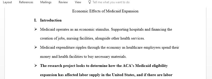 Discuss Economic Effects of Medicaid Expansion