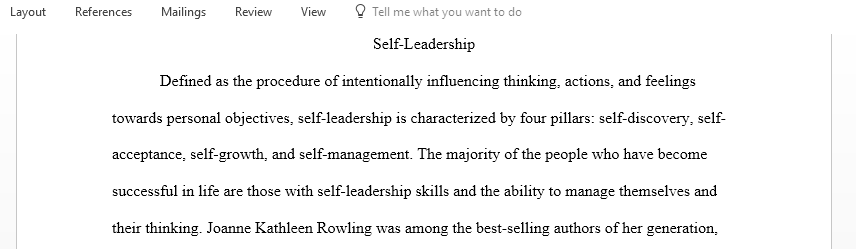 Discuss Self-Leadership