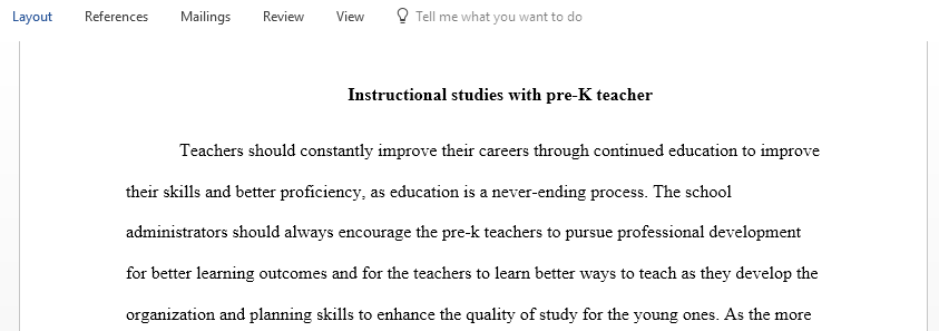 Improving Instructional Strategies with a Pre-K teacher in the Math Domain