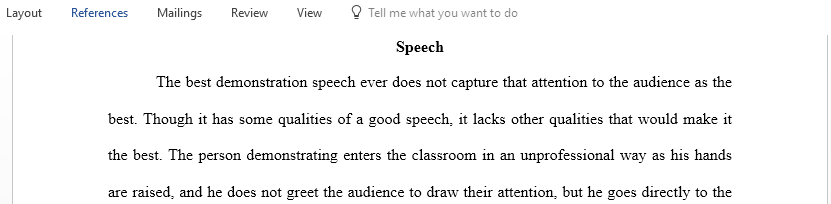 Critique Best Demonstration Speech Ever