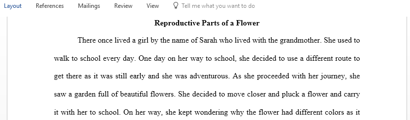 Reproductive Parts of a Flower classification and division essay