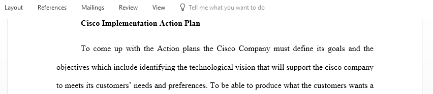 Cisco Implementation Action Plan