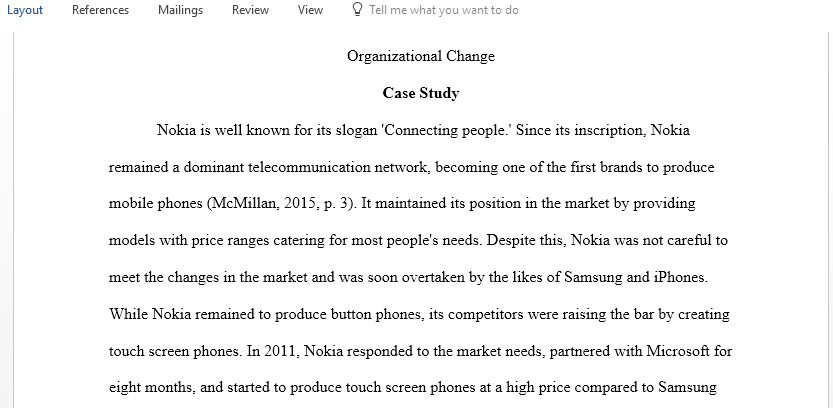 Discuss Nokia Organizational Change
