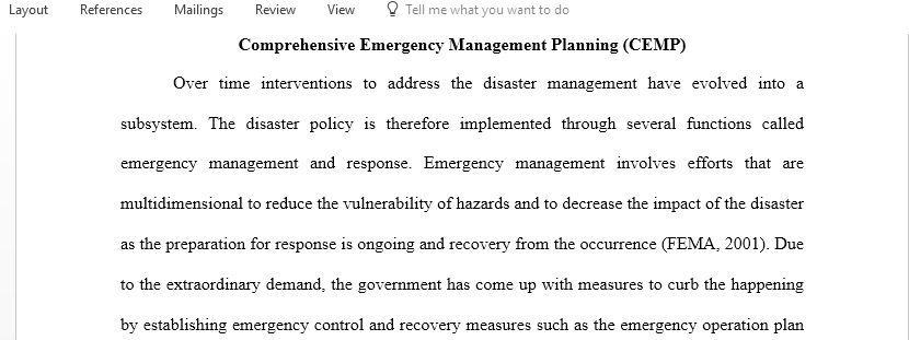 Explain risk and critical incidents through disaster planning and emergency management