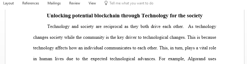Write paper about the Technology and Society