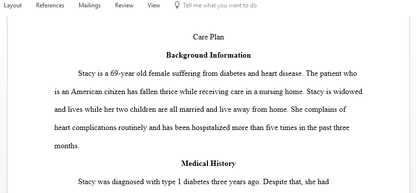 Diabetes and heart disease care plan