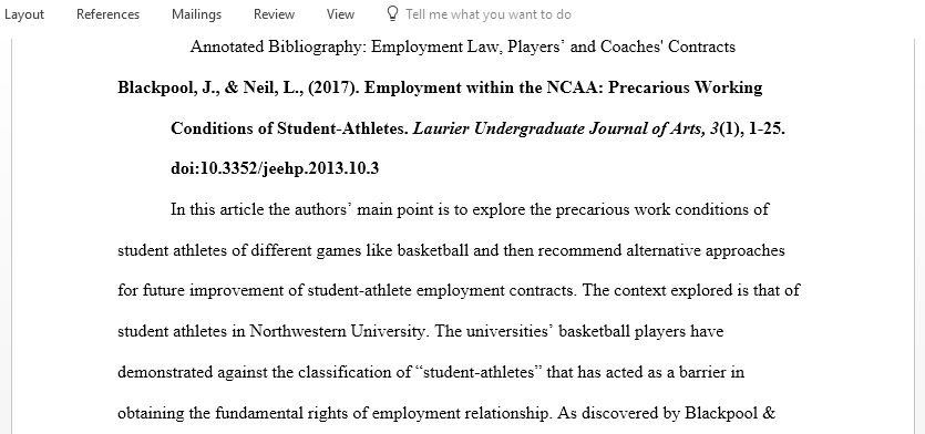Research a topic in sport law that integrates your research with one specific sport or recreation context that is of interest to you