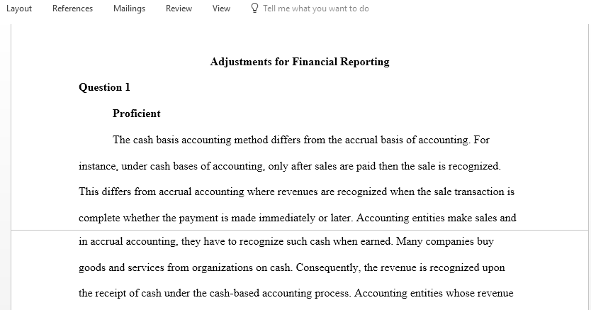 Discuss Adjustments for Financial Reporting