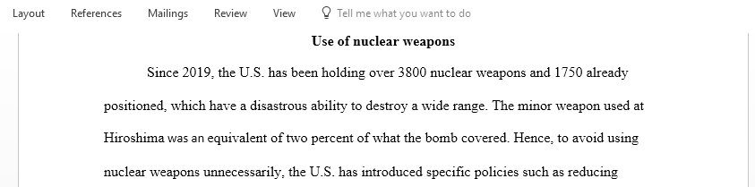 How does the United States use or more precisely avoid using its arsenal of nuclear weapons