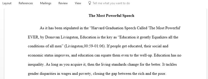 Analyze and evaluate Harvard Graduation Speech