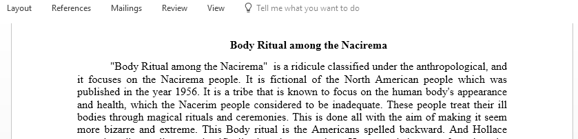 Body Ritual Among the Nacirema