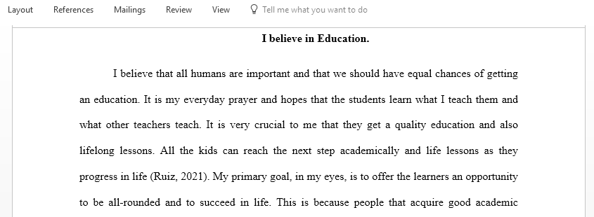 Write your own This I Believe essay possibly focusing on the themes of education and learning