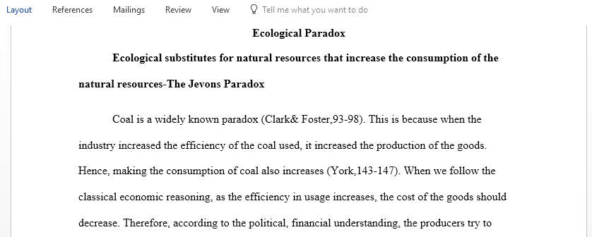 Ecological substitutes for natural resources that increase the consumption of the natural resources