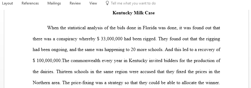 Complete the Case Study The Kentucky Milk Case