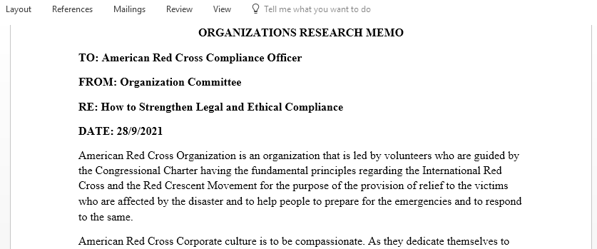 Write a memo to the corporate compliance officer