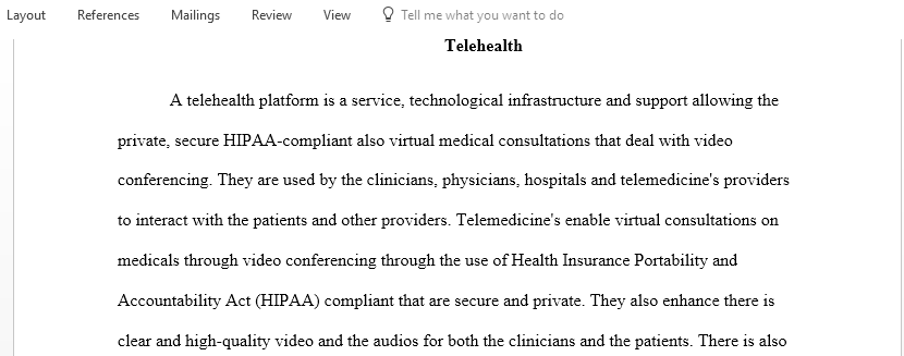 Discuss telehealth platforms