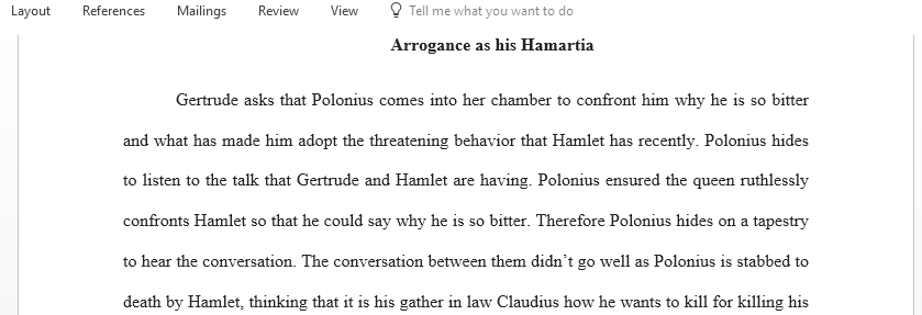 Which of the following scenes best shows this arrogance as his hamartia