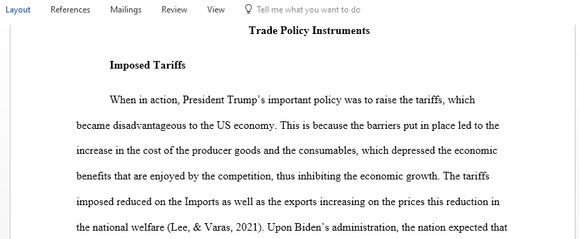 Instruments of Trade Policy