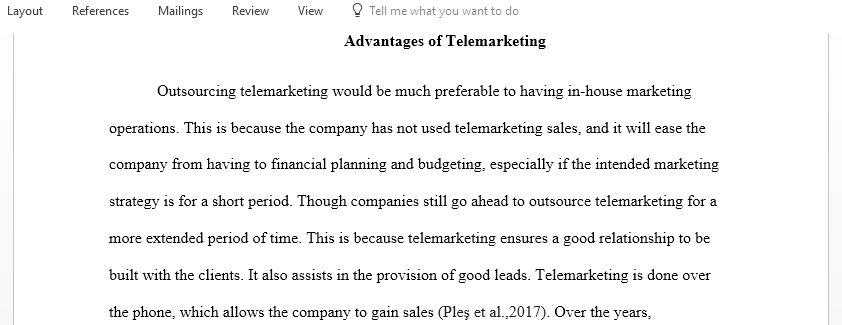 Benefits of telemarketing operations