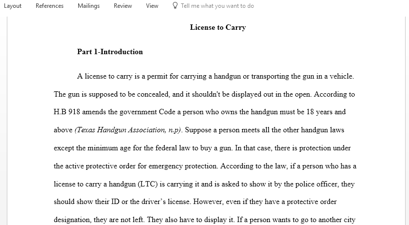Effects of the license to carry law