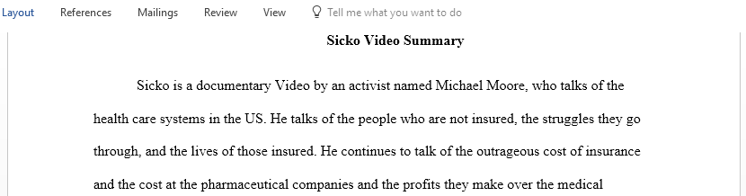 Sicko Video Review