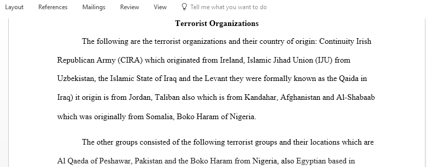 Militant terrorist organizations