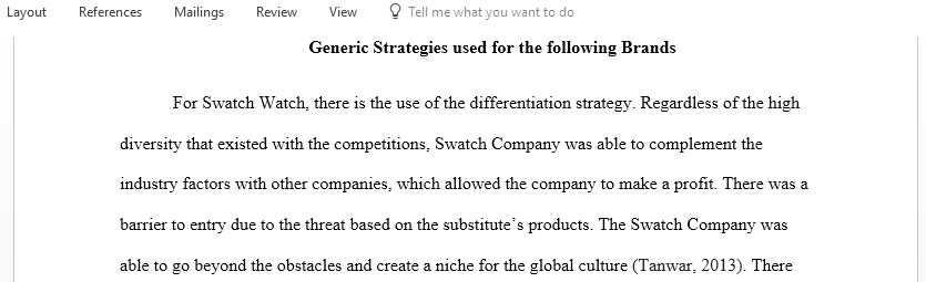 Five generic strategies