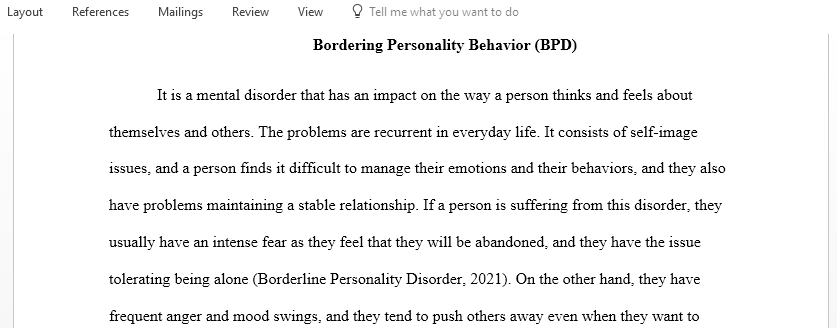 Borderline Personality Disorder