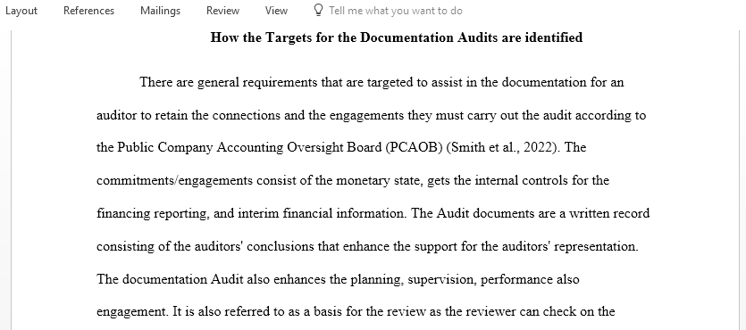 How are targets for clinical documentation audits identified