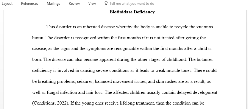 Biotinidase Deficiency