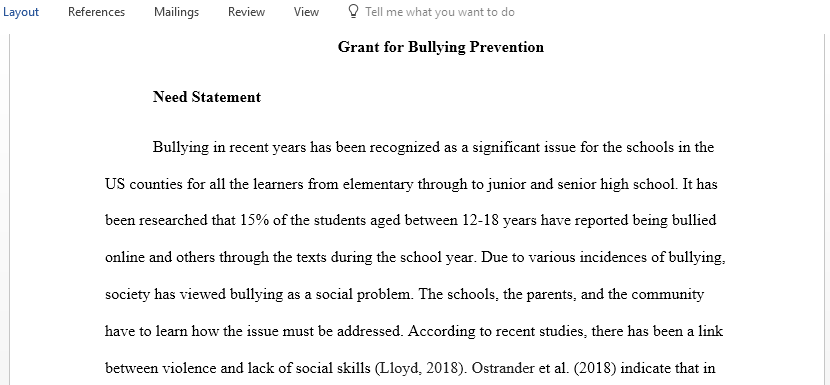 Grant for Bullying Prevention