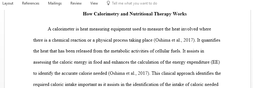 How Calirimetry and Nutritional Therapy Works