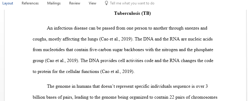 Tuberculosis DNA and RNA information