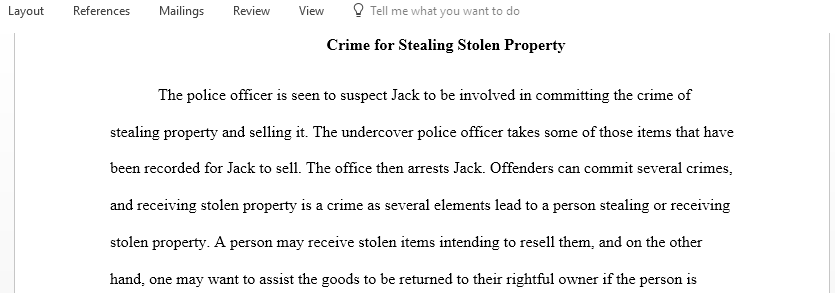 Crime for Stealing Stolen Property