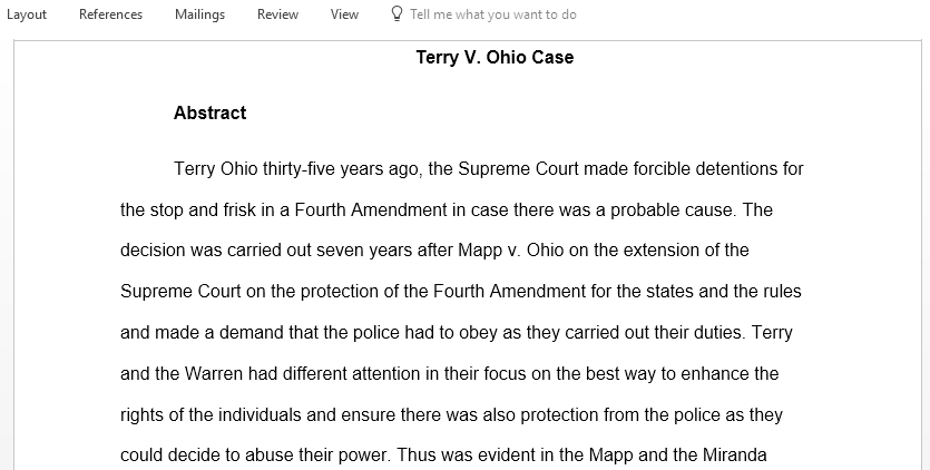 Summarize the case Terry v Ohio