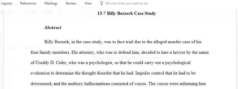 13-7 Billy Berzerk Case Analysis